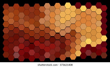 Abstract hexagonal pattern on a black background