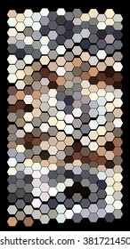 Abstract hexagonal pattern on a black background