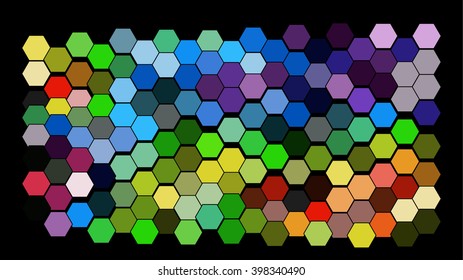 Abstract hexagonal pattern on a black background