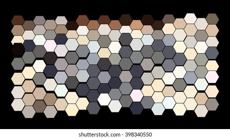 Abstract hexagonal pattern on a black background