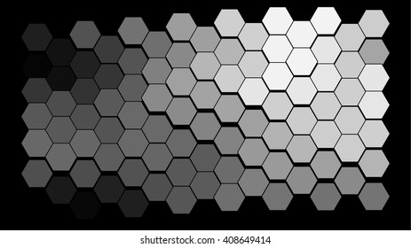 Abstract hexagonal pattern on a black background