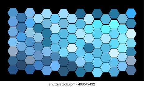 Abstract hexagonal pattern on a black background