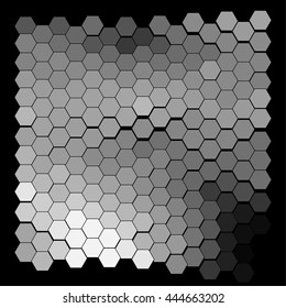 Abstract hexagonal pattern on a black background