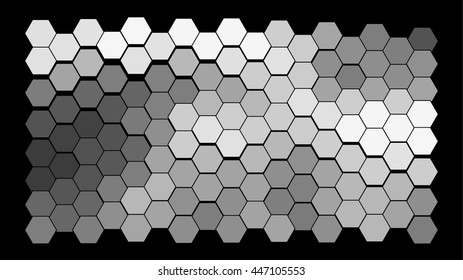 Abstract hexagonal pattern on a black background