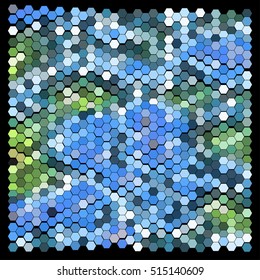 Abstract hexagonal pattern on a black background