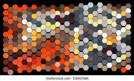 Abstract hexagonal pattern on a black background