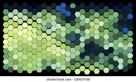Abstract hexagonal pattern on a black background