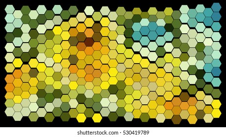 Abstract hexagonal pattern on a black background