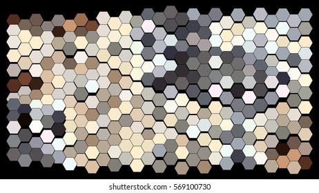 Abstract hexagonal pattern on a black background