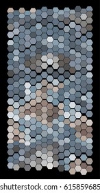 Abstract hexagonal pattern on a black background