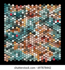 Abstract hexagonal pattern on a black background