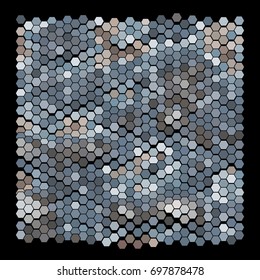 Abstract hexagonal pattern on a black background