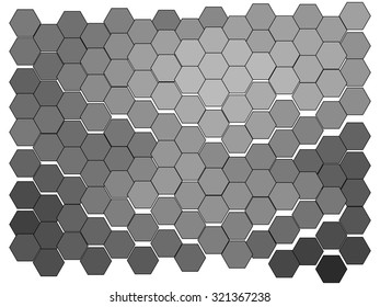 Abstract hexagonal pattern on a white background
