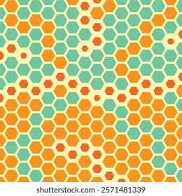 abstract hexagonal pattern in retro colors