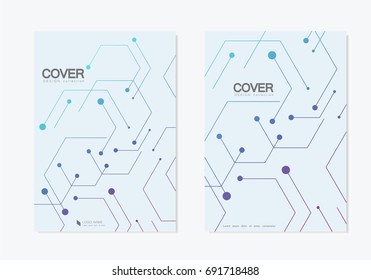 Abstract hexagonal pattern technology structures. Brochure design.