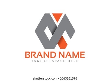 abstract hexagonal ribbon logo concept