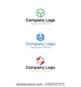 Resumo Hexagonal Science Logo Design