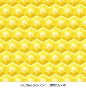 Abstract hexagonal seamless pattern in sunny colors