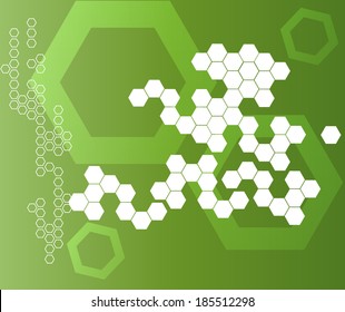 Abstract Hexagonal Shapes Background green