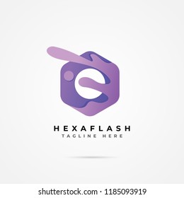 Abstract hexagonal splash logo