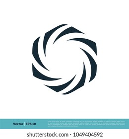 Abstract Hexagonal Star Icon Vector Logo Template Illustration Design. Vector EPS 10.