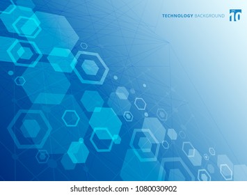 Blue Abstract Technology Background Hexagons Vector Stock Vector ...