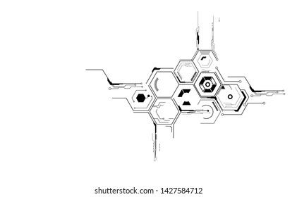 Abstract Hexagonal structures in technology and science style for you design. vector illustrater eps10