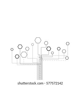 Abstract Hexagonal structures in technology and science style.