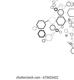 Abstract hexagonal structures in technology and science style.