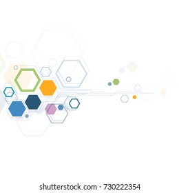 Abstract hexagonal structures in technology and science style.
