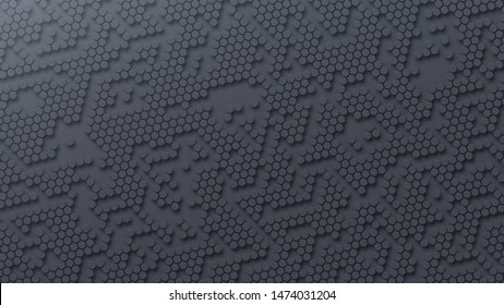 Abstract hexagonal surface. Geometric futuristic vector. Mosaic with electric sparks