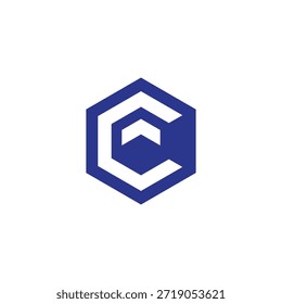 Abstract Hexagonal Symbol with a Stylized 'C' or Arrow Element