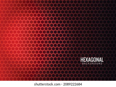 Abstract hexagonal technology red background