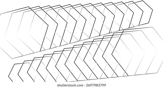 Gráfico de túnel hexagonal Abstractas en blanco y negro
