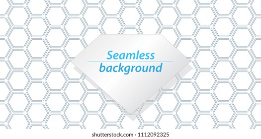 Abstract hexagonal vector background. Geometric seamless texture. Grey and white thin lines