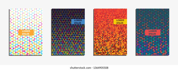 Abstract hexagonal vector layout background set. Future geometric patterns with hexagons. For design cover, poster, flyer, business card, brochure, book, blank, card.