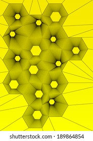 abstract hexagonal wallpaper on yellow background