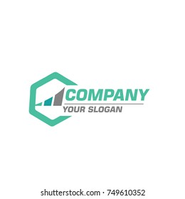 Abstract hexagone vector logotype. Line hexagon creative simple logo design template. M Universal geometric symbol font icon. finance with hexagon logo