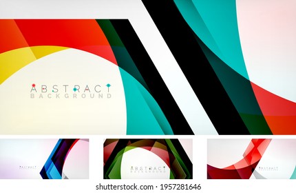 Abstract hexagons background. Set of minimal geometric wallpapers