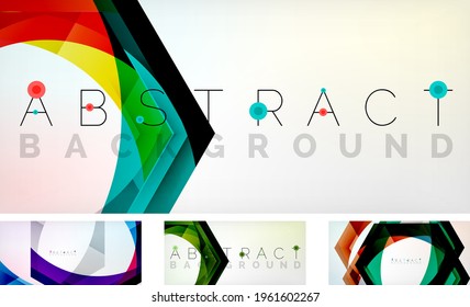 Abstract hexagons background. Set of minimal geometric wallpapers
