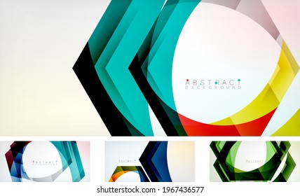 Resumen del fondo hexagonal. Conjunto de papeles geométricos mínimos