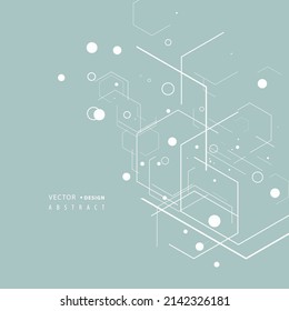 Abstract hexagons for dna, data, medicine, scientific, Modern biology genetic, science, chemical pattern. Vector connection and social network. Concept with lines and dots