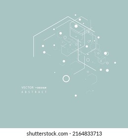 Hexagones abstractos para el adn, datos, medicina, ciencia, biología moderna genética, ciencia, patrón químico. Conexión vectorial y red social. Concepto con líneas y puntos