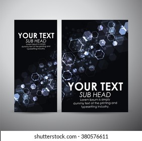 Abstract hexagons. Graphics resources design template or roll up. 
