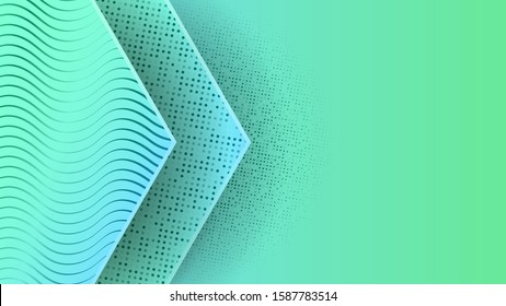 Abstract hexagons Green Aqua Menthe luxury background vector eps 10 with shiny glitters and random color halftone effect. Graphic design element. Elegant decoration. Modern minimal banner. 