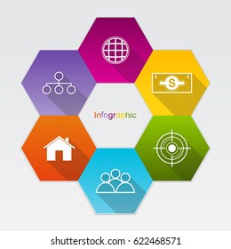 Abstract hexagons infographic vector design