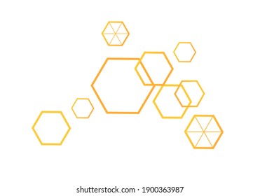 Abstract hexagons on white background vector.