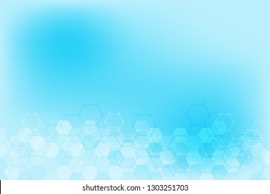 Abstract hexagons pattern for medical or scientific and technological modern design. Abstract texture background with molecular structures and chemical engineering
