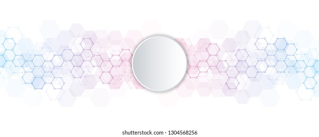 Abstract hexagons pattern for medical or scientific and technological modern design. Abstract texture background with molecular structures and chemical engineering