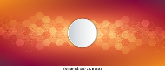 Abstract hexagons pattern for medical or scientific and technological modern design. Abstract texture background with molecular structures and chemical engineering